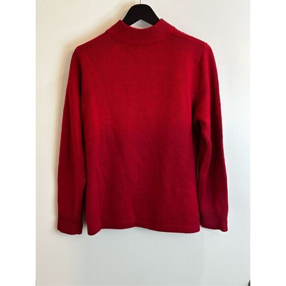 Red zip up sweater with snowflakes Size M - Picture 4 of 5
